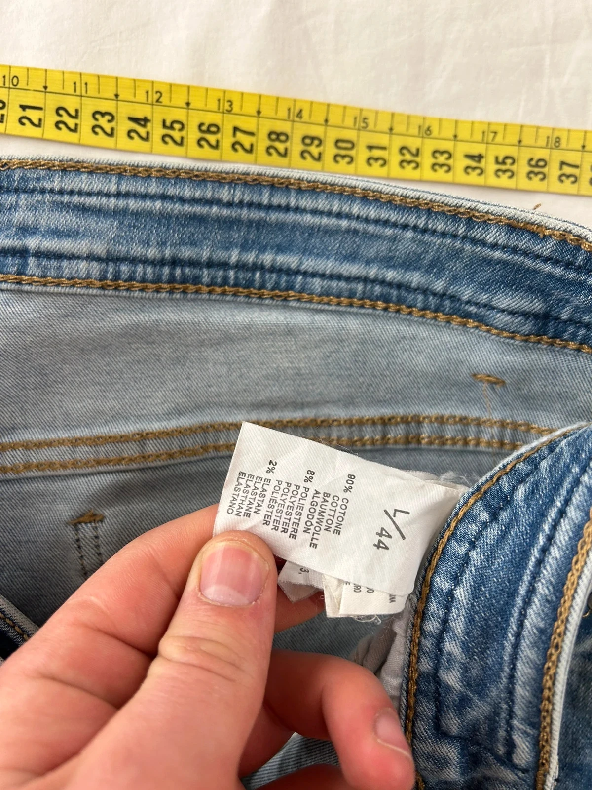 Navy blue vintage distressed jeans – photo 7